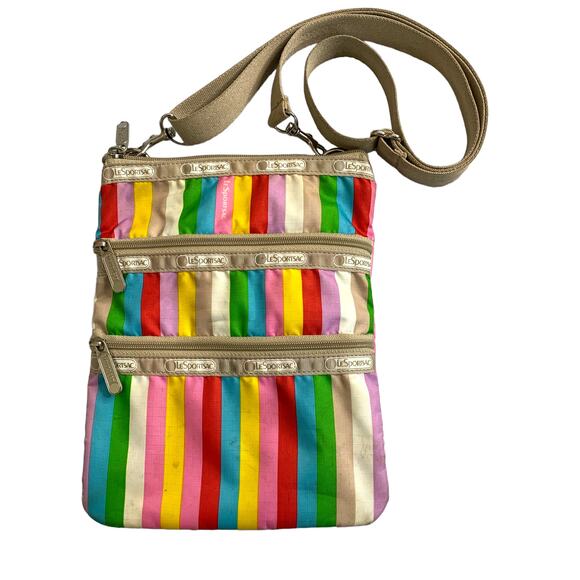 LeSportsac Zippered Crossbody Bag Multicolored Tiered - Picture 1 of 5